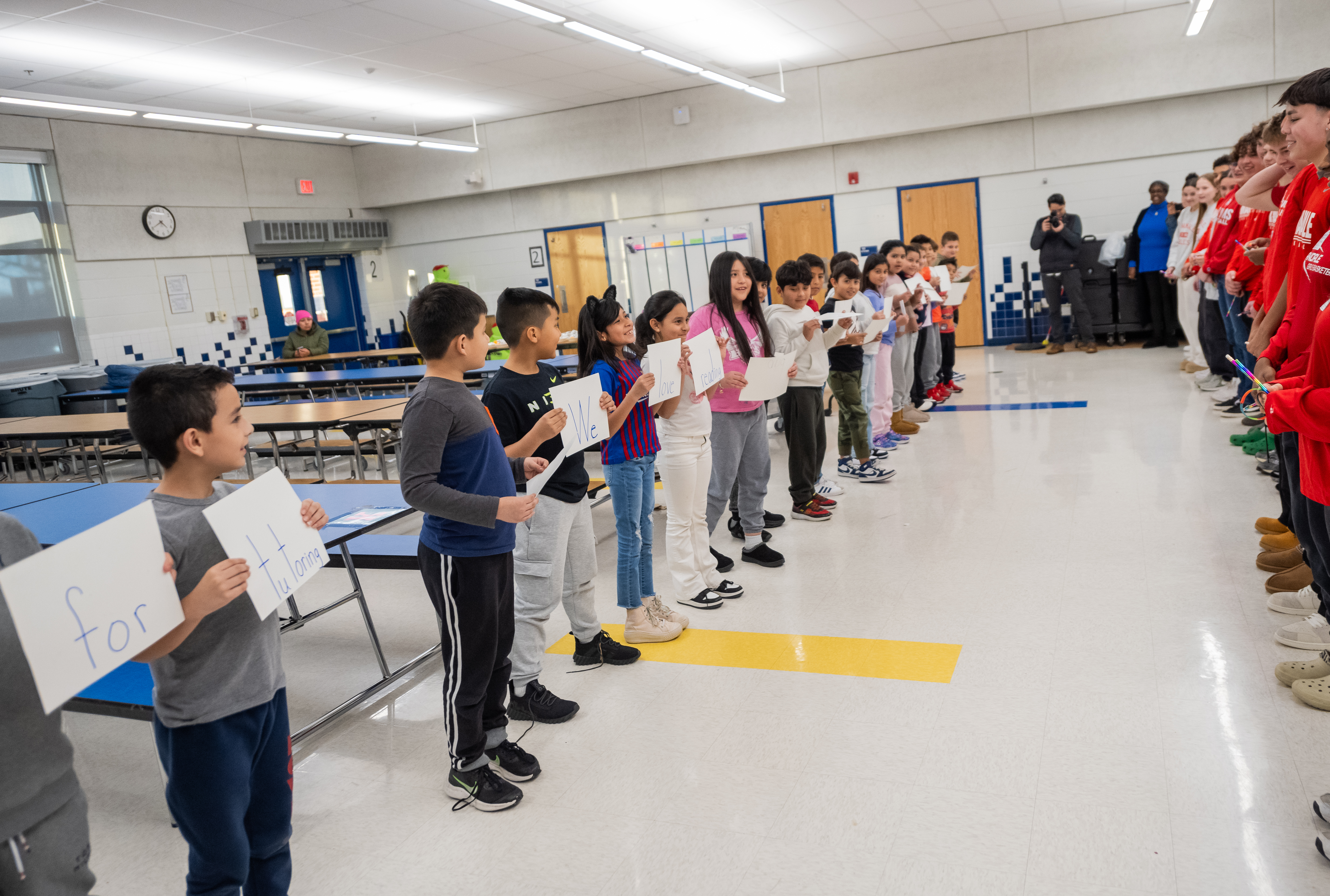 Braddock Elementary School students participate in a reading comprehension exercise.